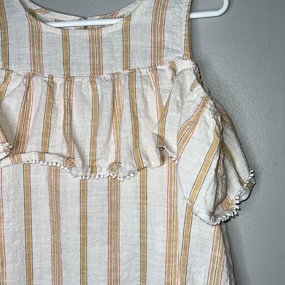 Maurices yellow stripe cold shoulder blouse medium - Picture 5 of 10